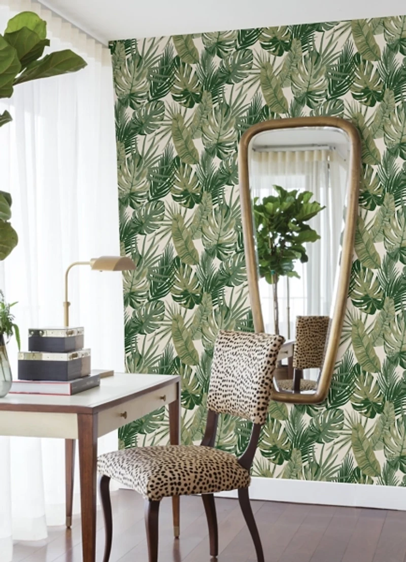 Green Palmero Peel & Stick Wallpaper