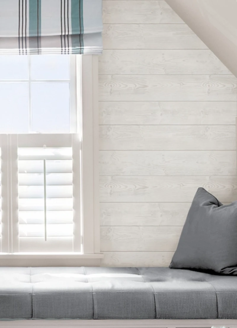 White Urban Shiplap Peel & Stick Wallpaper