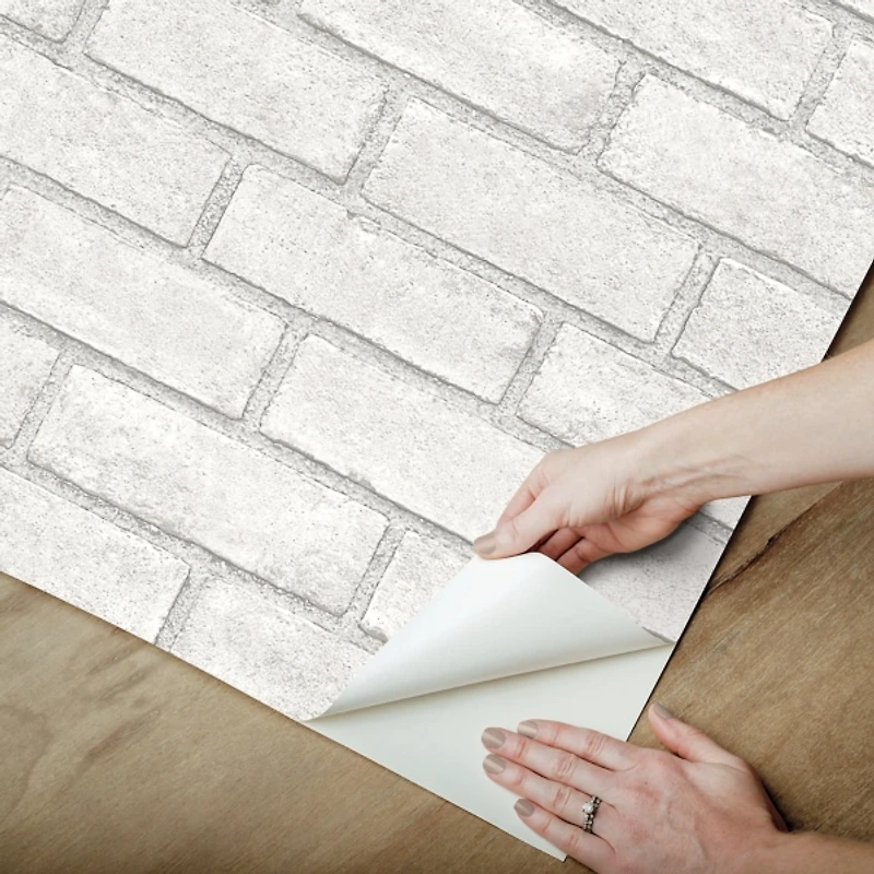 White District Brick Peel & Stick Wallpaper