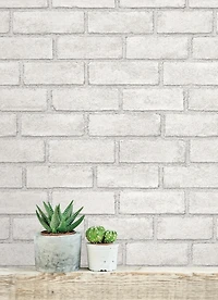 White District Brick Peel & Stick Wallpaper