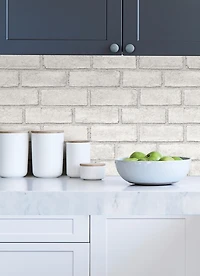 White District Brick Peel & Stick Wallpaper