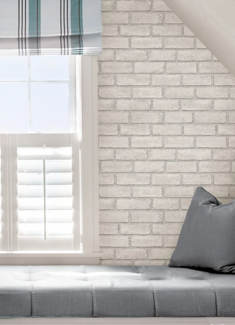 White District Brick Peel & Stick Wallpaper
