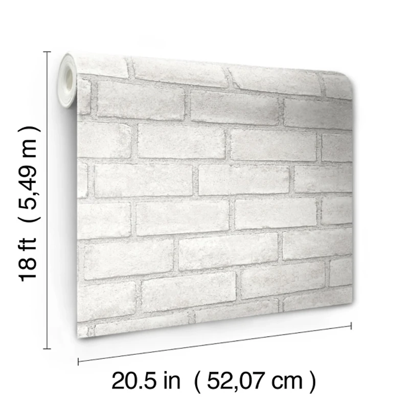White District Brick Peel & Stick Wallpaper