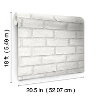 White District Brick Peel & Stick Wallpaper