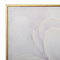Luxe White Flowers Framed Canvas Art Print