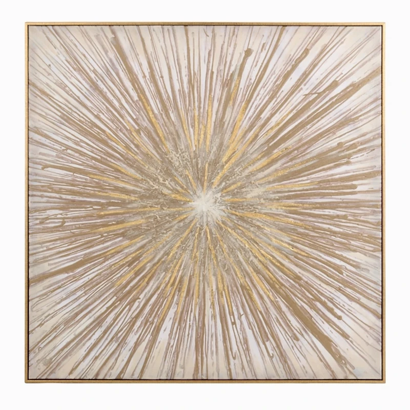 Luxe Gold Sunburst Framed Canvas Art Print