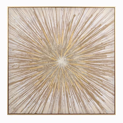 Luxe Gold Sunburst Framed Canvas Art Print