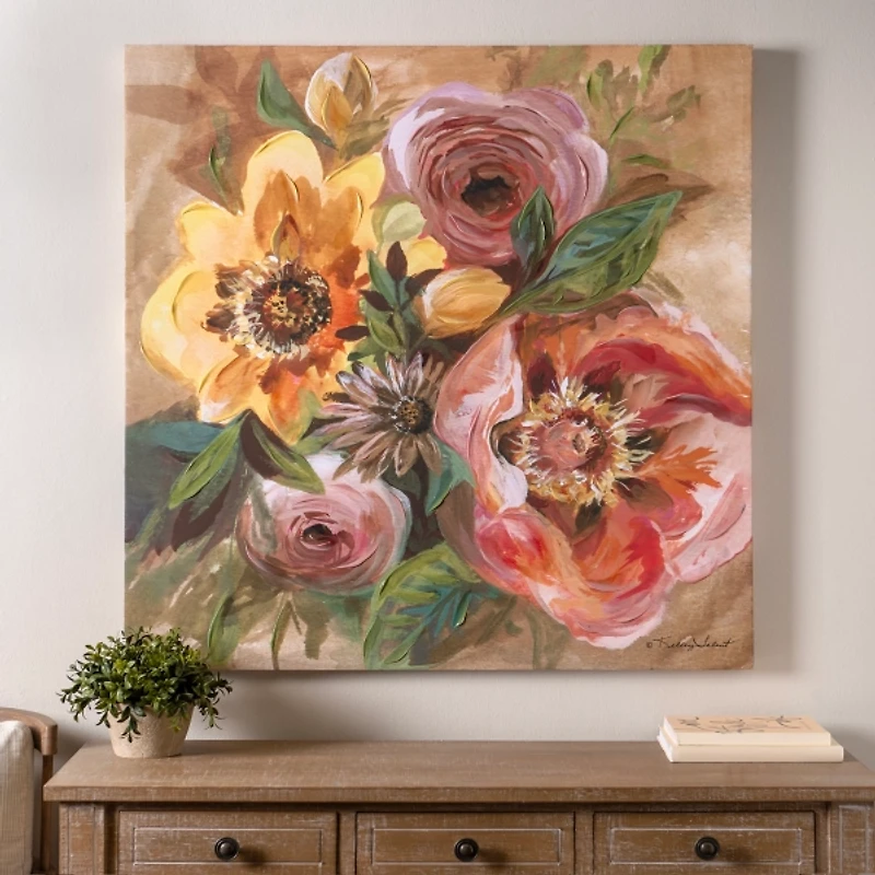 Bright Floral Bouquet Canvas Art Print