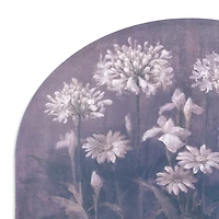 Florals on Blue Arched Canvas Art Print