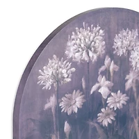 Florals on Blue Arched Canvas Art Print