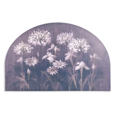 Florals on Blue Arched Canvas Art Print