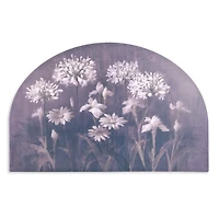 Florals on Blue Arched Canvas Art Print