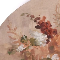 Round Terracotta Florals Canvas Art Print