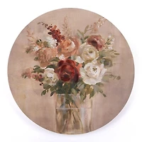 Round Terracotta Florals Canvas Art Print