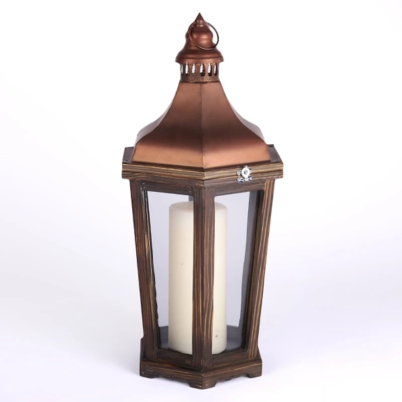 Bronze Iron and Wood Bates Lantern