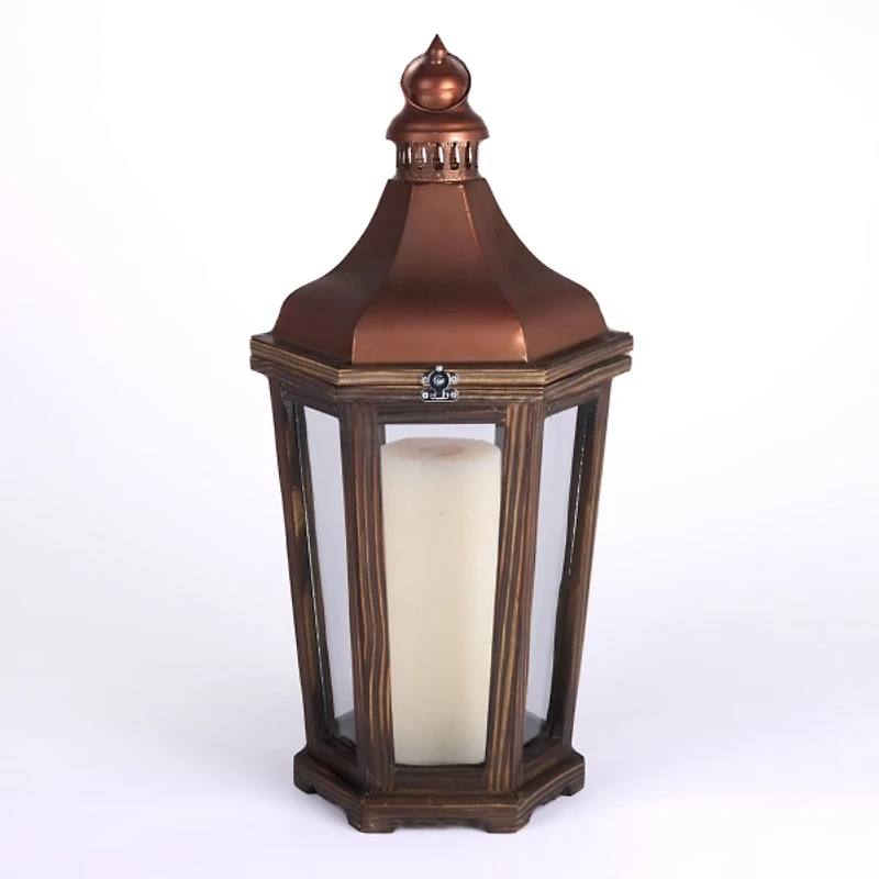 Bronze Iron and Wood Bates Lantern