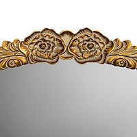 Oval Laura Gold Flower Wall Mirror