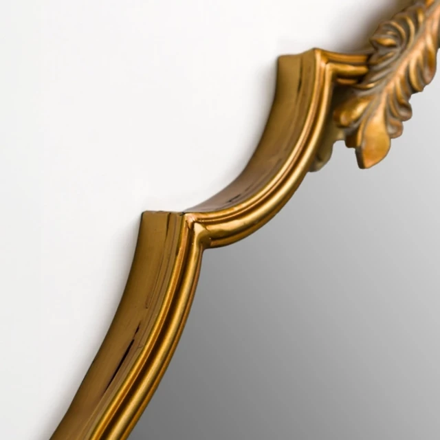 Oval Laura Gold Flower Wall Mirror