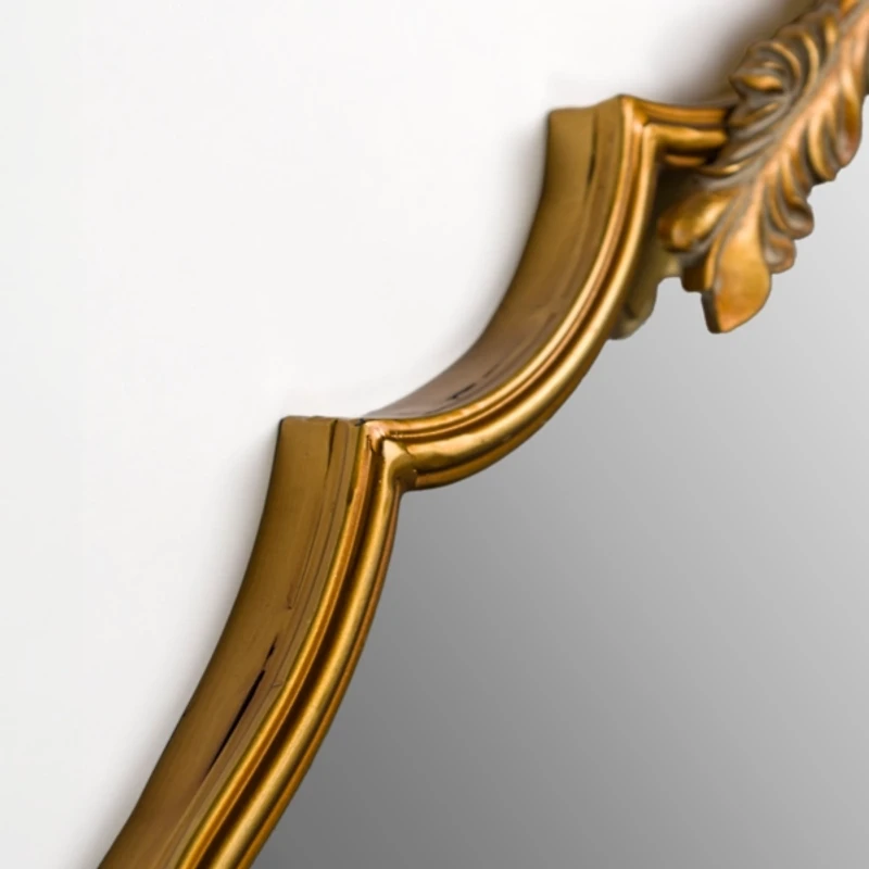 Oval Laura Gold Flower Wall Mirror