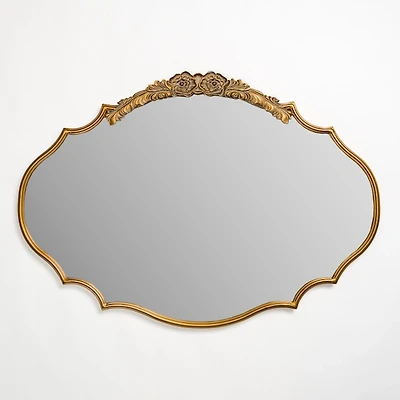 Oval Laura Gold Flower Wall Mirror