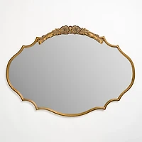 Oval Laura Gold Flower Wall Mirror