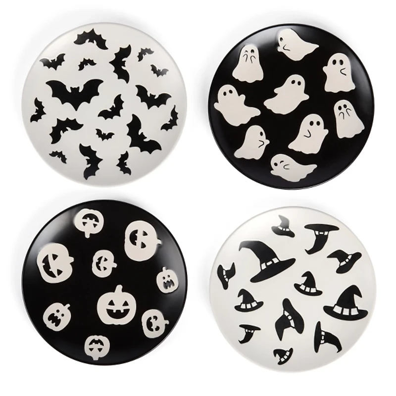Halloween Icon Salad Plates, Set of 4