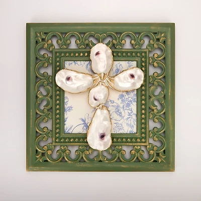 Oyster Shell Cross Wall Plaque