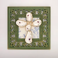Oyster Shell Cross Wall Plaque