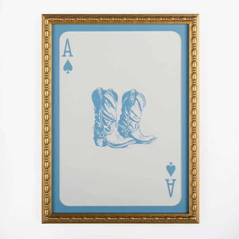 Blue Ace Boots Framed Art Print