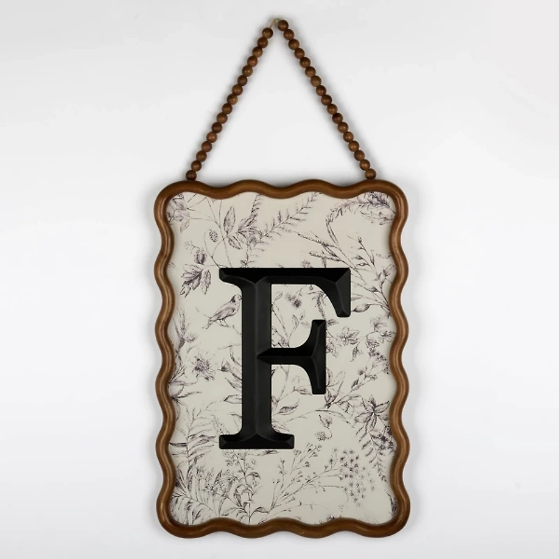 Toile Monogram F Wavy Wall Plaque