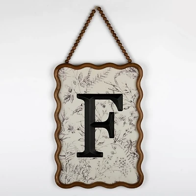 Toile Monogram F Wavy Wall Plaque