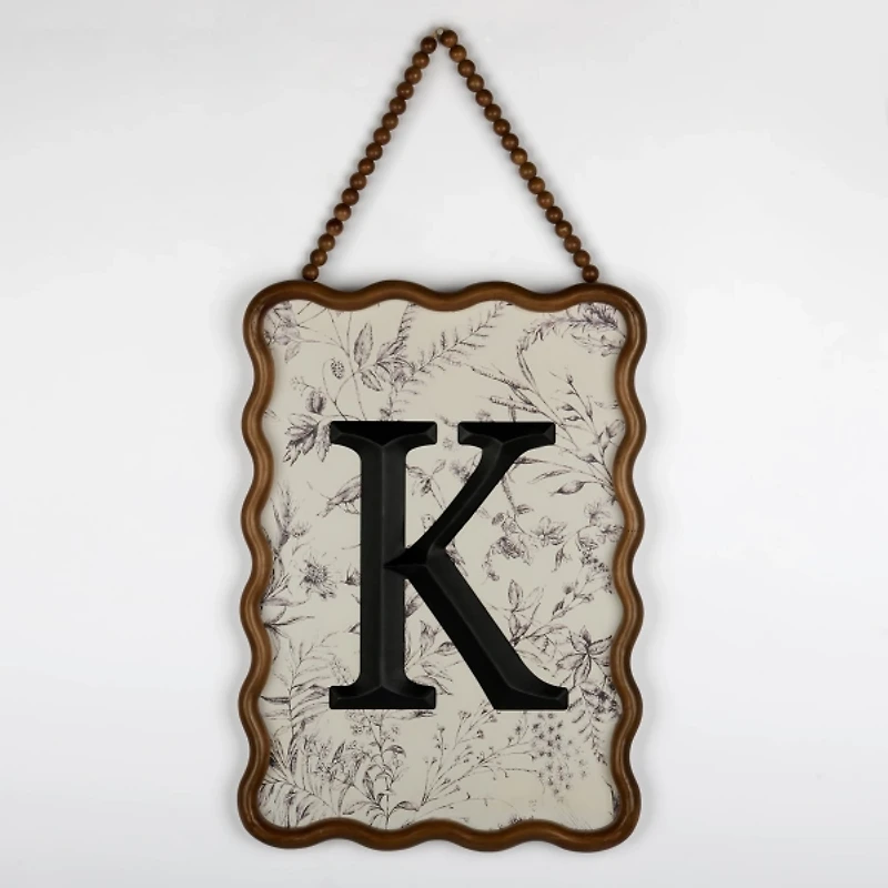Toile Monogram K Wavy Wall Plaque