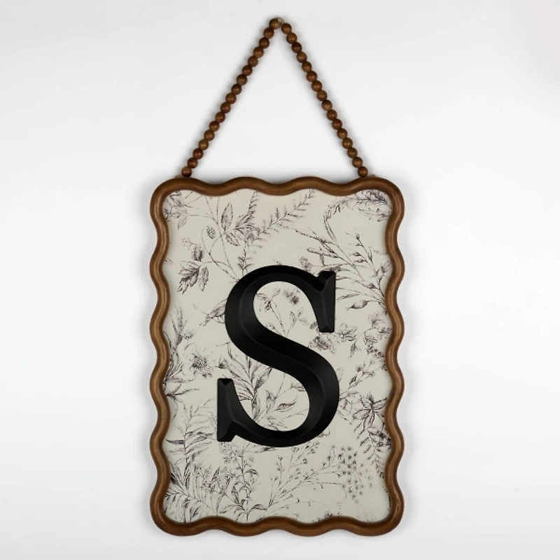Toile Monogram S Wavy Wall Plaque
