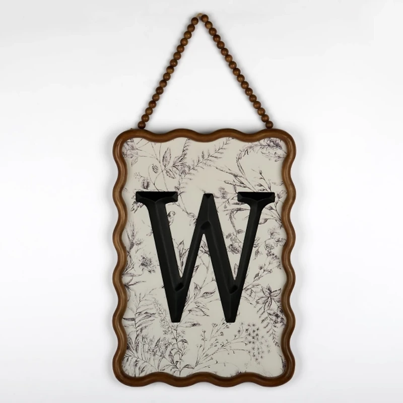 Toile Monogram W Wavy Wall Plaque