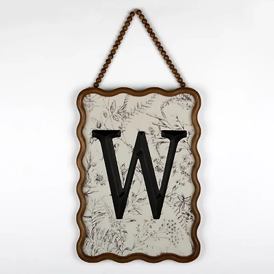 Toile Monogram W Wavy Wall Plaque