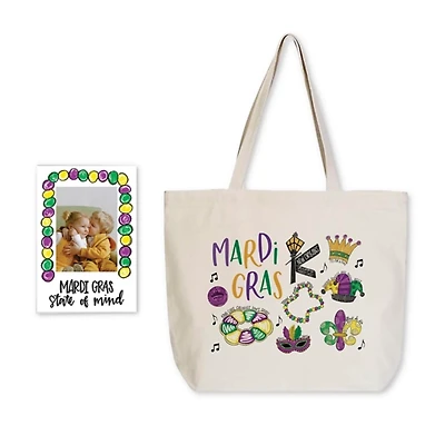 Mardi Gras Tote Bag & Picture Frame 2-pc. Gift Set