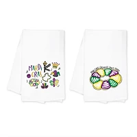 Mardi Gras King Cake Tea Towels, Set of 2