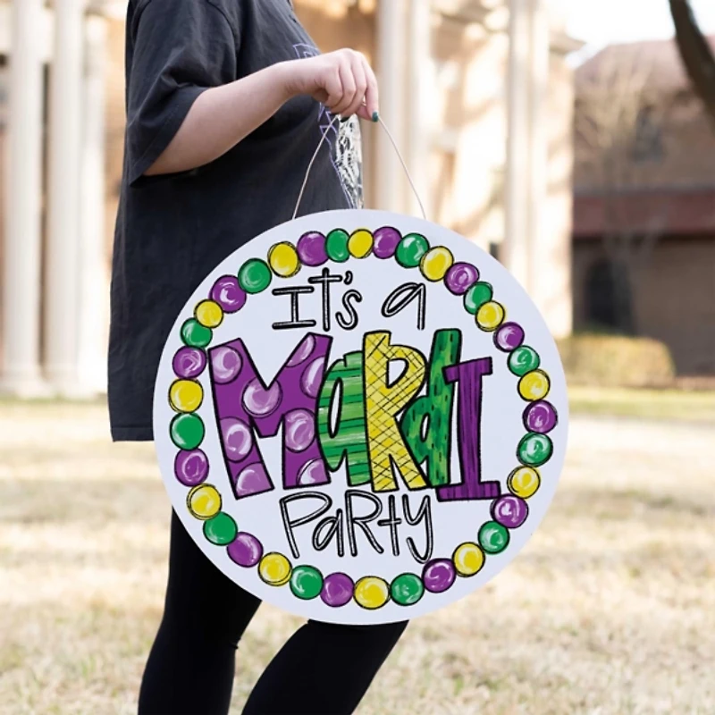 Mardi Party Door Hanger