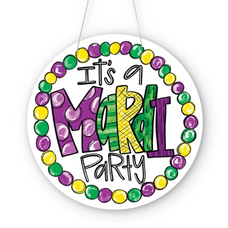 Mardi Party Door Hanger