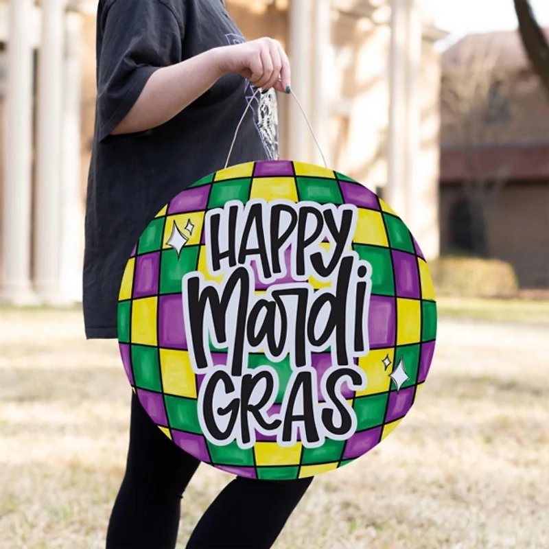 Mardi Gras Disco Ball Door Hanger