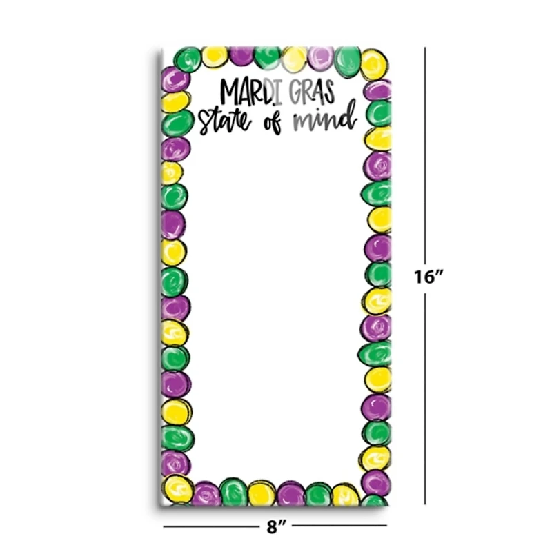 Mardi Gras State of Mind Dry Erase Board