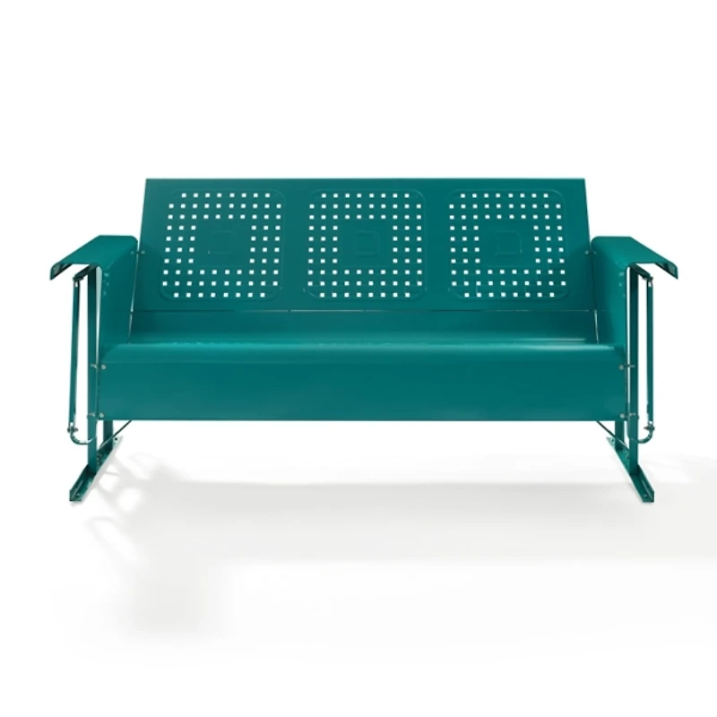 Turquoise Metal Retro Outdoor Sofa Glider
