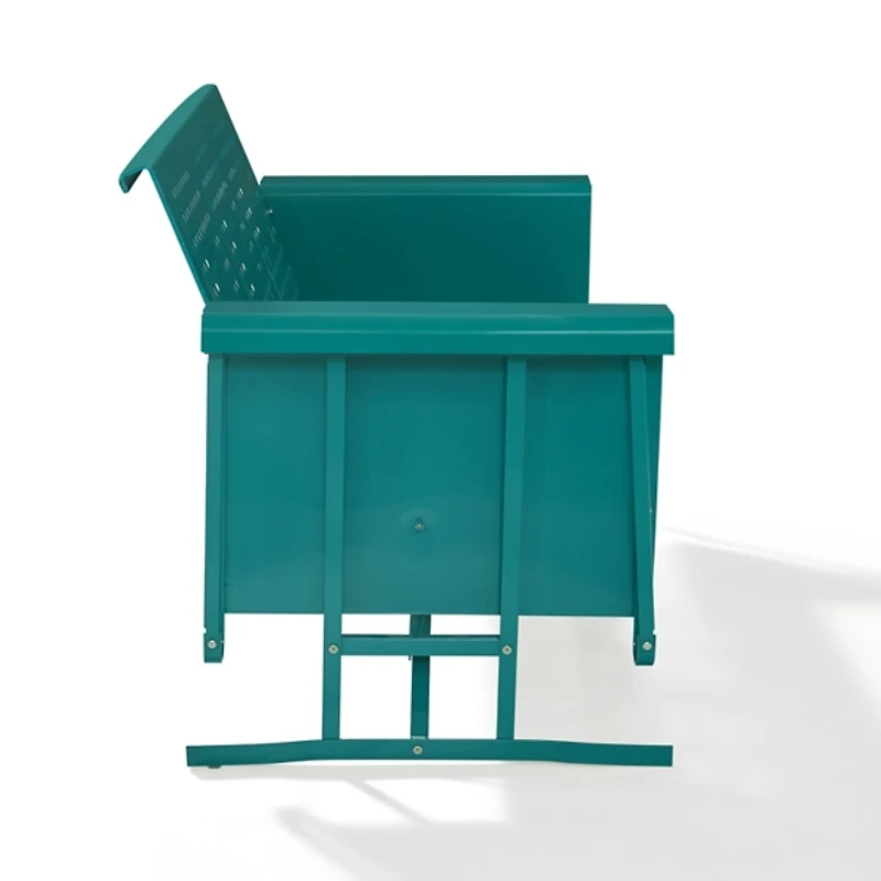 Turquoise Metal Retro Outdoor Sofa Glider