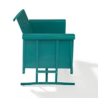 Turquoise Metal Retro Outdoor Sofa Glider