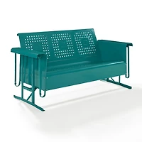 Turquoise Metal Retro Outdoor Sofa Glider