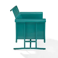 Turquoise Metal Retro Outdoor Loveseat Glider