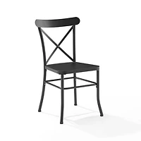 Black Metal Bistro Outdoor Dining Chairs, Set of 2