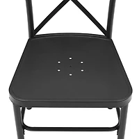 Black Metal Bistro Outdoor Dining Chairs, Set of 2