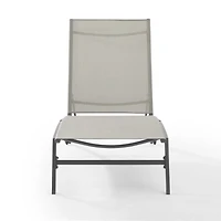 Gray Adjustable Outdoor Chaise Lounge