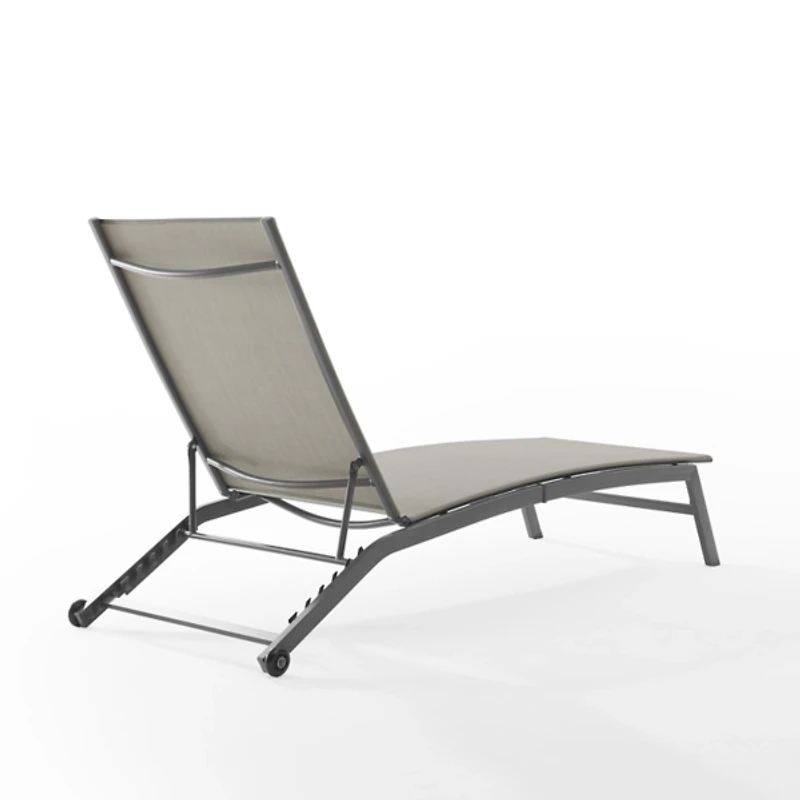 Gray Adjustable Outdoor Chaise Lounge